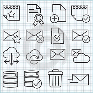 Vector thin line icons set