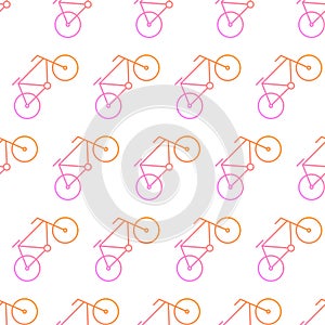 Vector thine line bicycles transport icon seamless pattern background