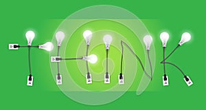 Vector think concept creative light bulb idea