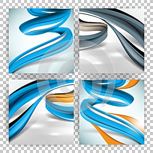 Vector three-dimensional spiral blue elements concept background