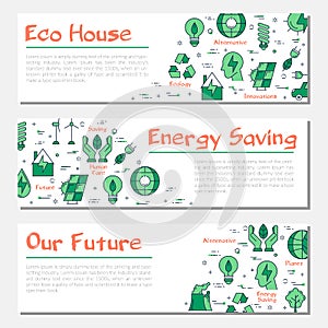 Three ecology horizontal banners