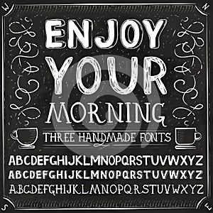 Vector Three Hand Drawn Fonts photo