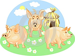 vector Three little pigs