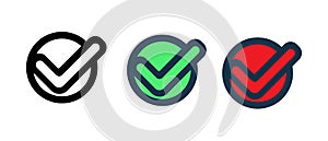 Vector Tick Check Mark Icon Set