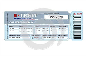Vector ticket airlines blue color