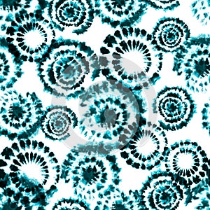 Vector tie dye shibori print. Seamless hand drawn pattern.