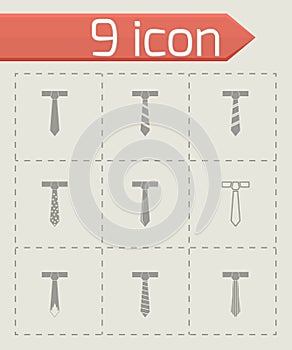 Vector tie icon set