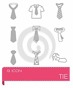 Vector tie icon set