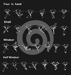 Vector tie and knot instruction