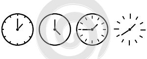 Vector Time and Clock icons set.Clocks icon collection design