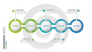 Vector timeline chart infographic design for data visualization.