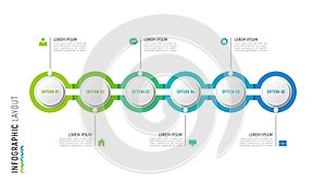 Vector timeline chart infographic design for data visualization.