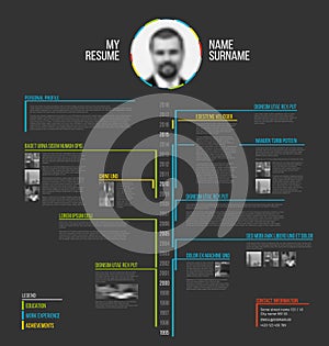 Vector timeline minimalist cv / resume template