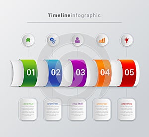 Vector timeline steps infographics template background