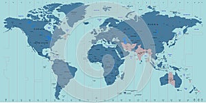 Vector Timezone world map