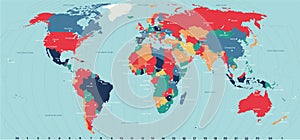 Vector Timezone world map