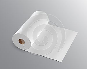 Vector Tissue paper roll long on gray background