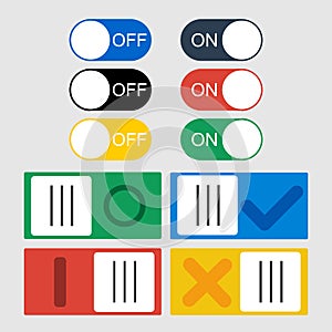Vector Toggle switch icons.