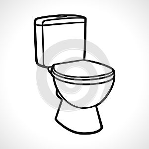 Vector toilets on white background