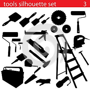 Vector tools silhouette set