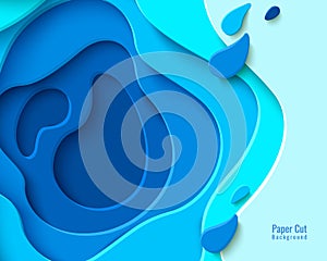 Vector top view tropical pool in paper cut style