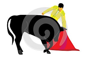 Vector torero with bull