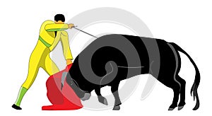 Vector torero with bull photo