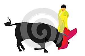 Vector torero with bull