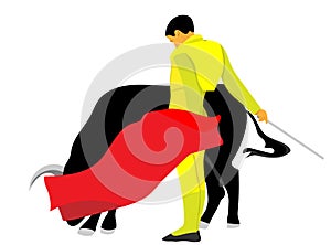 Vector torero with bull