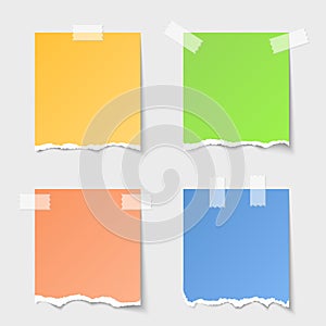 Vector torn paper notes