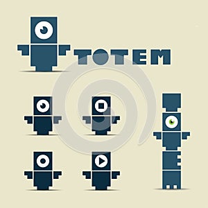 Vector Totem logo and character