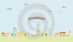 vector townscape illustration for background and decoration