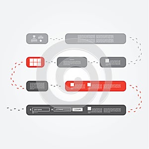 Vector track - presentation. Board game, with eight steps with s