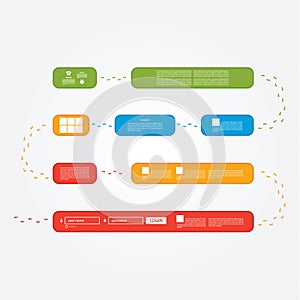 Vector track - presentation. Board game, with eight steps with s
