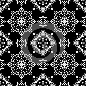 Vector traditional Asian damask wallpaper pattern