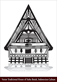 Rumah Adat Batak Vector Traditional House of Suku Batak, Indonesian Culture photo