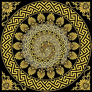 Vector Traditional vintage gold Greek ornament Meander