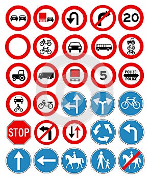 Vector traffic signs collection