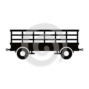 vector trailer cartoon silhouette icon illustration isolated