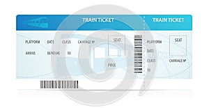 Vector Train ticket. Tamplate (layout)