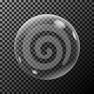 Vector transparent soap bubble