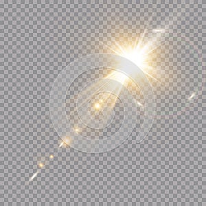 Vector transparent sunlight special lens flare light effect.