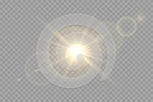 Vector transparent sunlight special lens flare light effect.