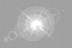 Vector transparent sunlight special lens flare light effect.