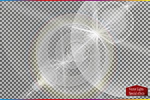 Vector transparent sunlight special lens flare light effect.