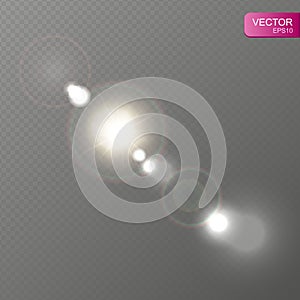 Vector transparent sunlight special lens flare light effect