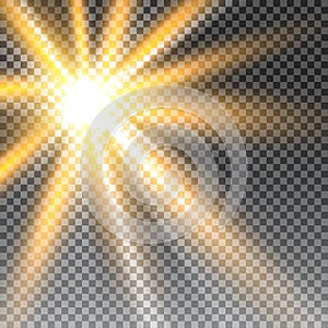 Vector transparent sunlight special lens flare light effect.