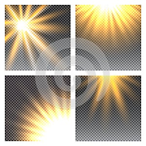 Vector transparent sunlight special lens flare light effect.