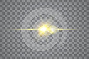 Vector transparent sunlight special lens flare light effect. Isolated sun flash rays and spotlight. White front