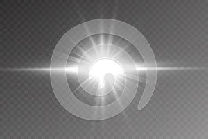 Vector transparent sunlight special lens flare light effect. PNG.